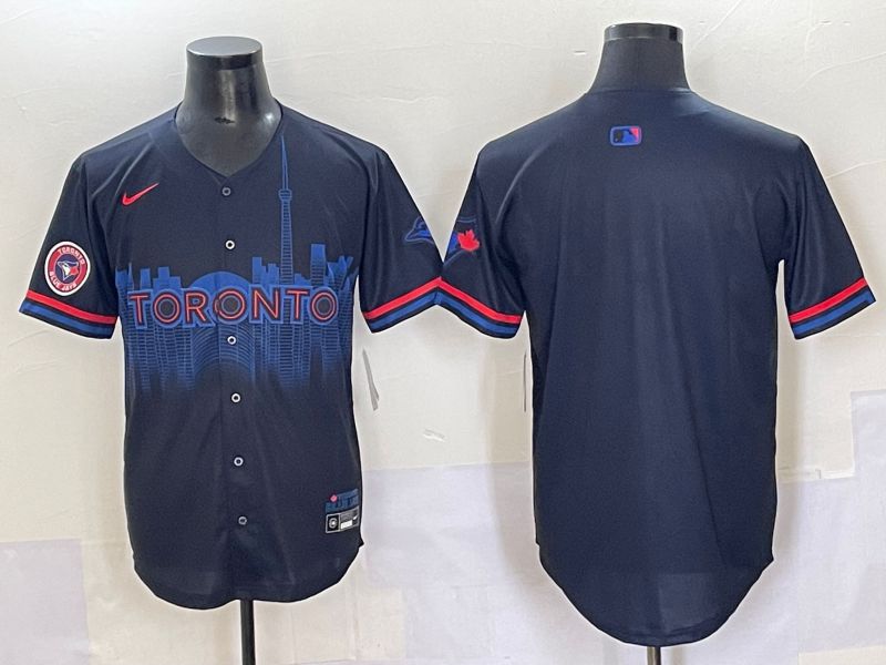 Men 2025 Toronto Blue Jays Blank Black Joint Name Nike MLB Jersey style 3->toronto blue jays->MLB Jersey